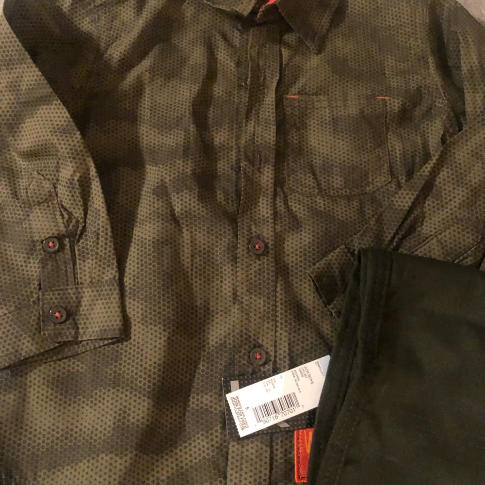 Little Rebels 2pc Boys set. New with tags. Long sleeve button up with joggers